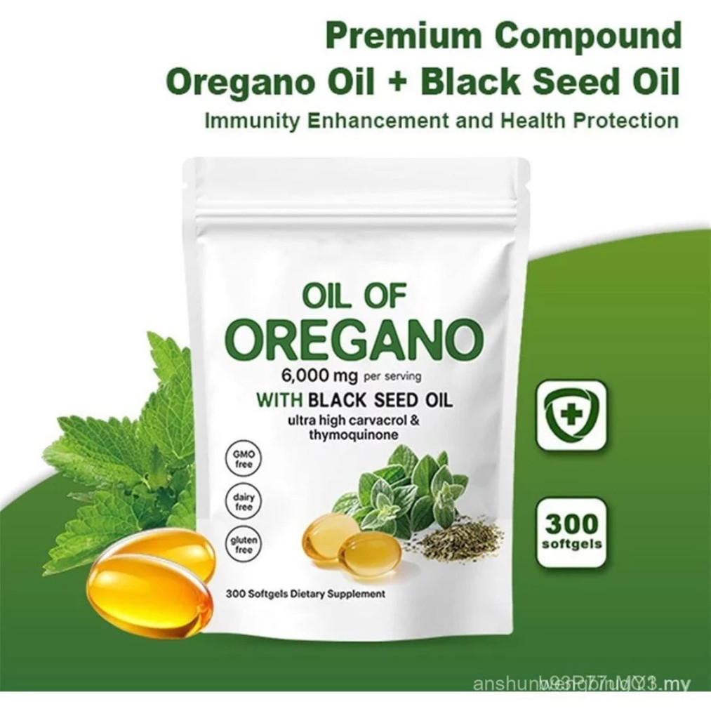 OIL OF OREGANO Softgels with Black Seed Oil – 6000mg Oregano Oil ( 2 PACK )