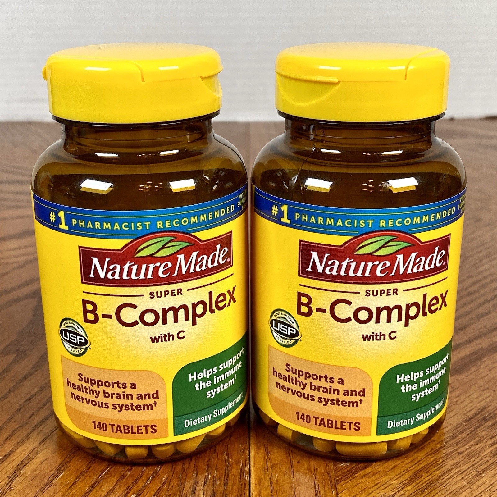 Lot of 2 ~ Nature Made ~ B-Complex with Vitamin C ~ 140 Tablets ~ Exp 06/2027
