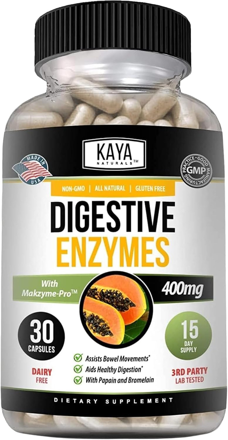 Kaya Naturals Digestive Enzymes with Prebiotics & Probiotics – Constipation & Bl
