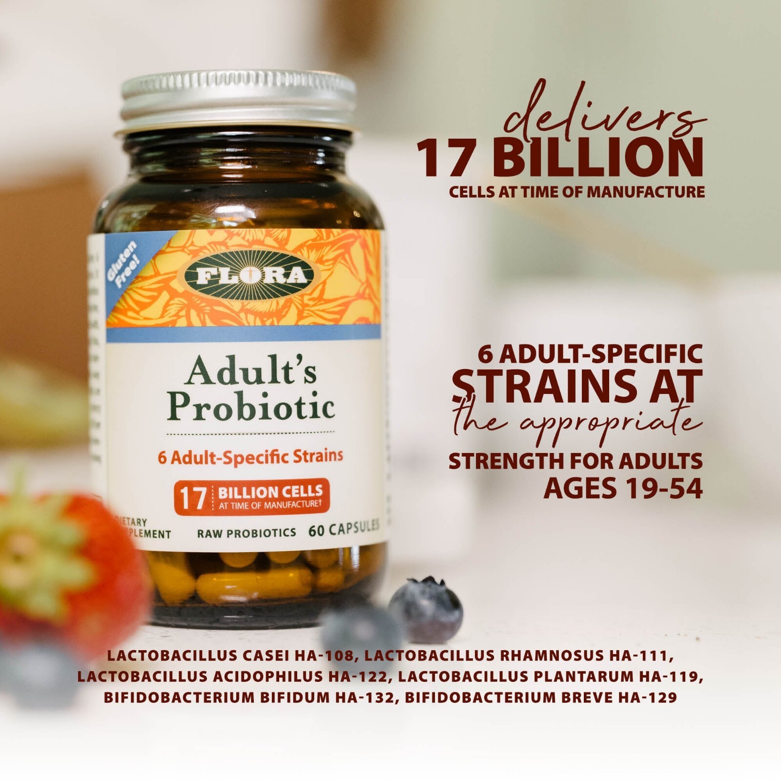 Adult Probiotic Daily Wellness | 60 Capsules 17 Billion CFU Exp. 11/2025