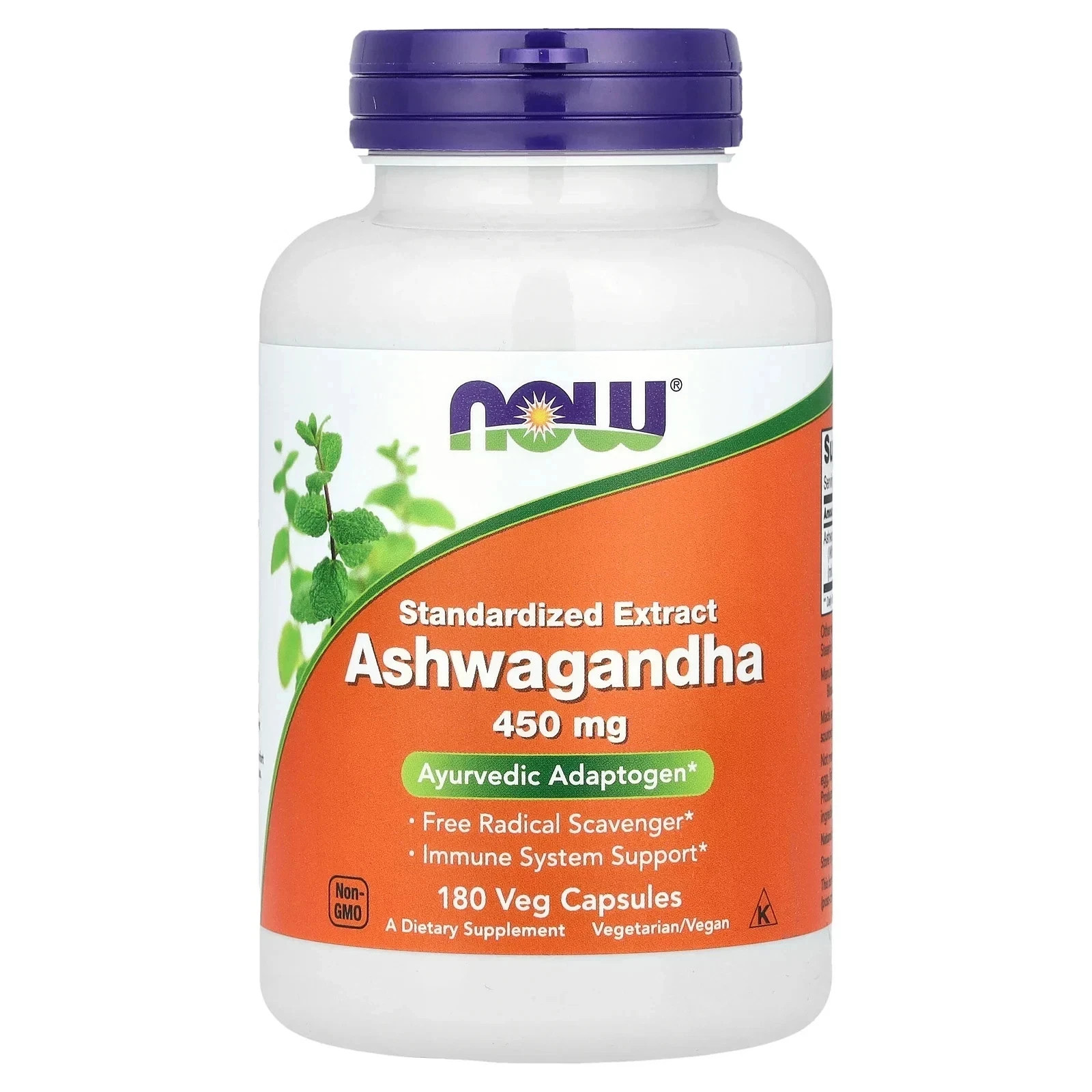 Now Ashwagandha (450mg) 180 Vcaps Each (Pack of 3)