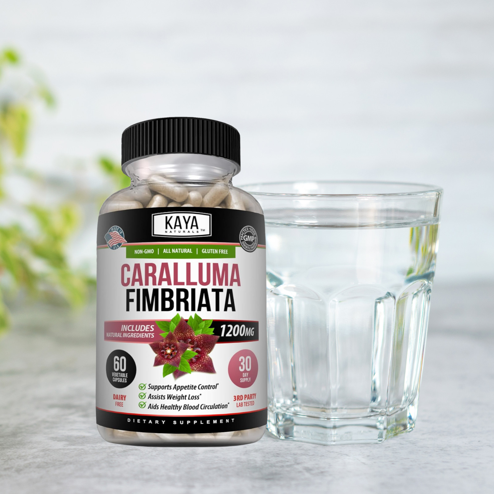 Caralluma Fimbriata 60ct.- 1200mg High Potency, Weight Loss, Appetite Control