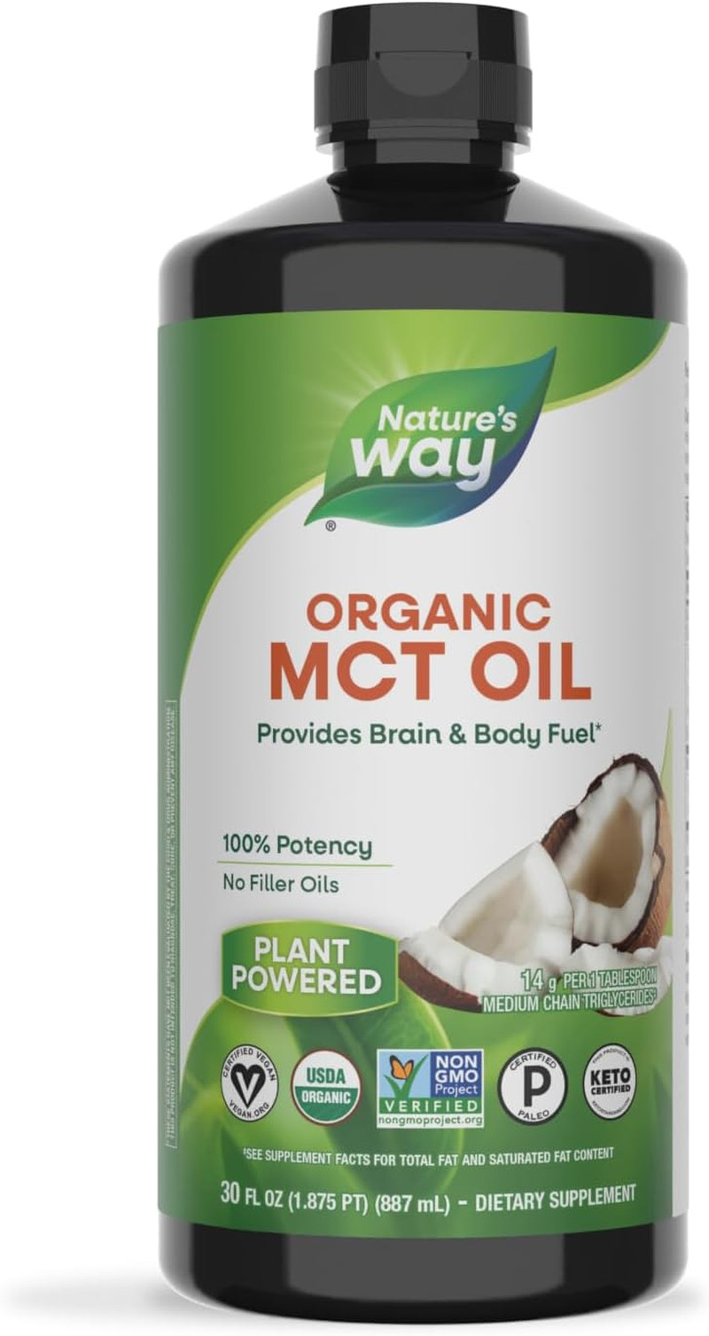 Organic MCT Oil, 30 Fl Oz, Brain and Body Fuel from Coconuts*, C8 Caprylic Ac…