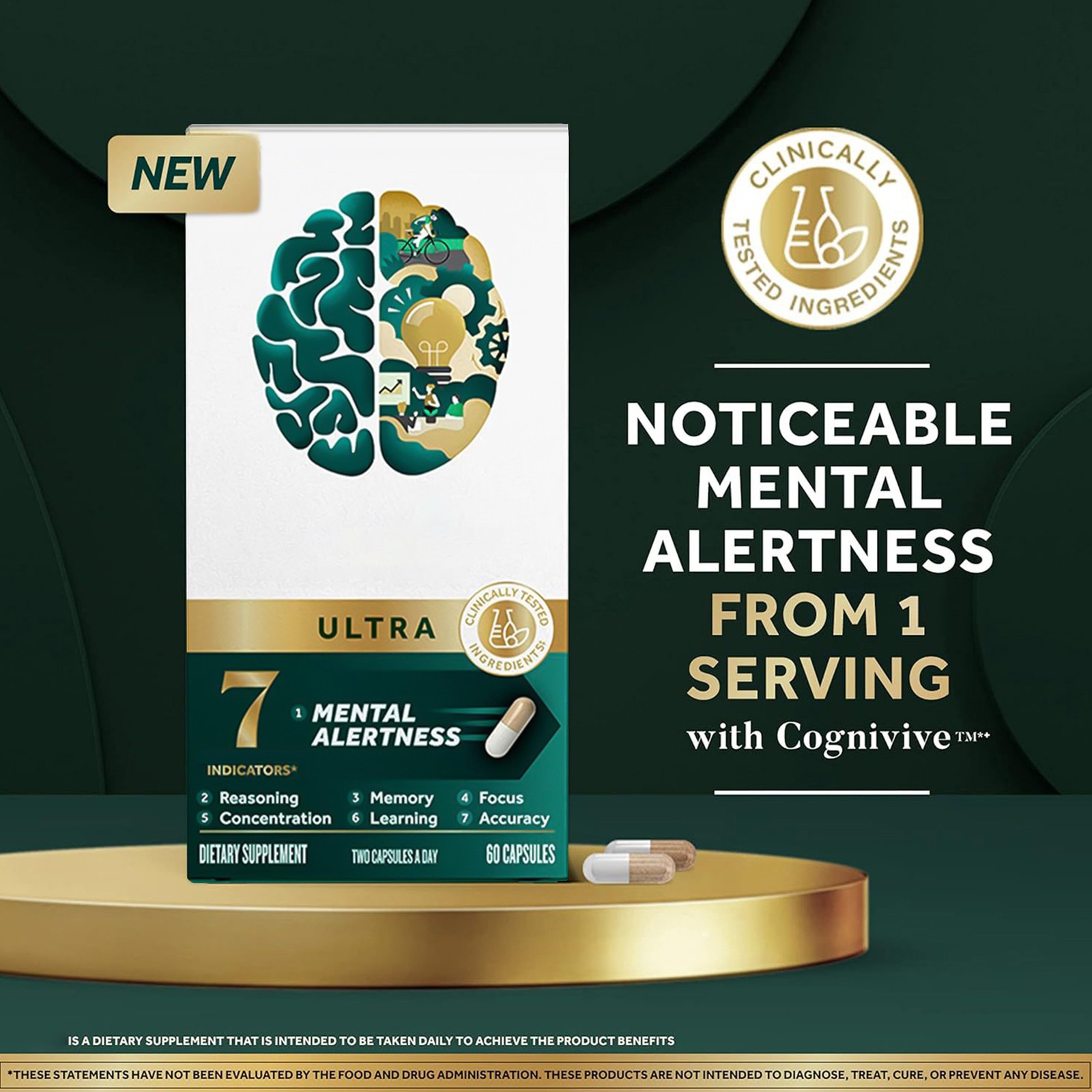 Brain Ultra Health Mental Alertness Memory Focus ( 60 Caps )