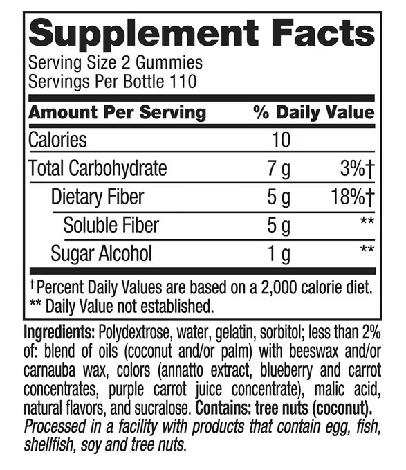 3-Pack Vitafusion Fiber Well Sugar Free Gummy Vitamin Supplement, 220 ct.