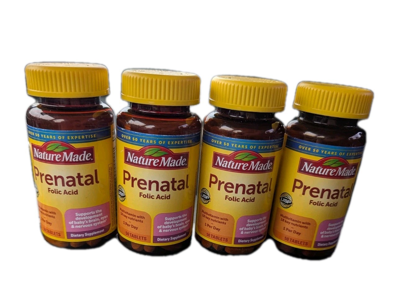 Nature Made Prenatal Multivitamin Folic Acid 200 Ct (4 Pack Of 50 Each) 05/2026