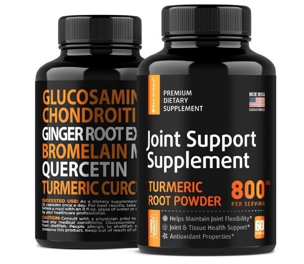 Raw Science Joint Support Glucosamine Turmeric Curcumin MSM 60Caps EXP 6/26