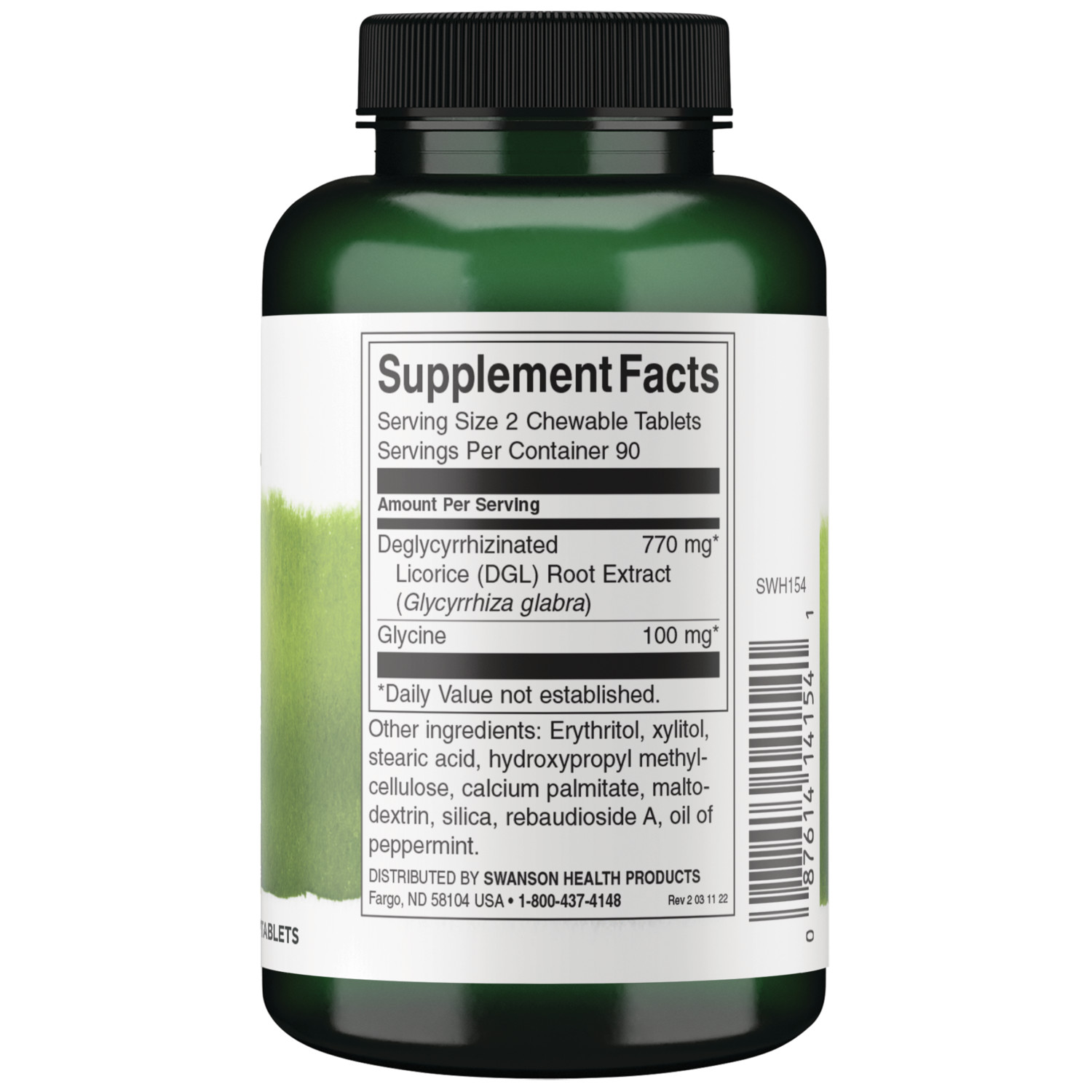 Swanson Dgl (Licorice) 385 mg 180 Chewable Tablets