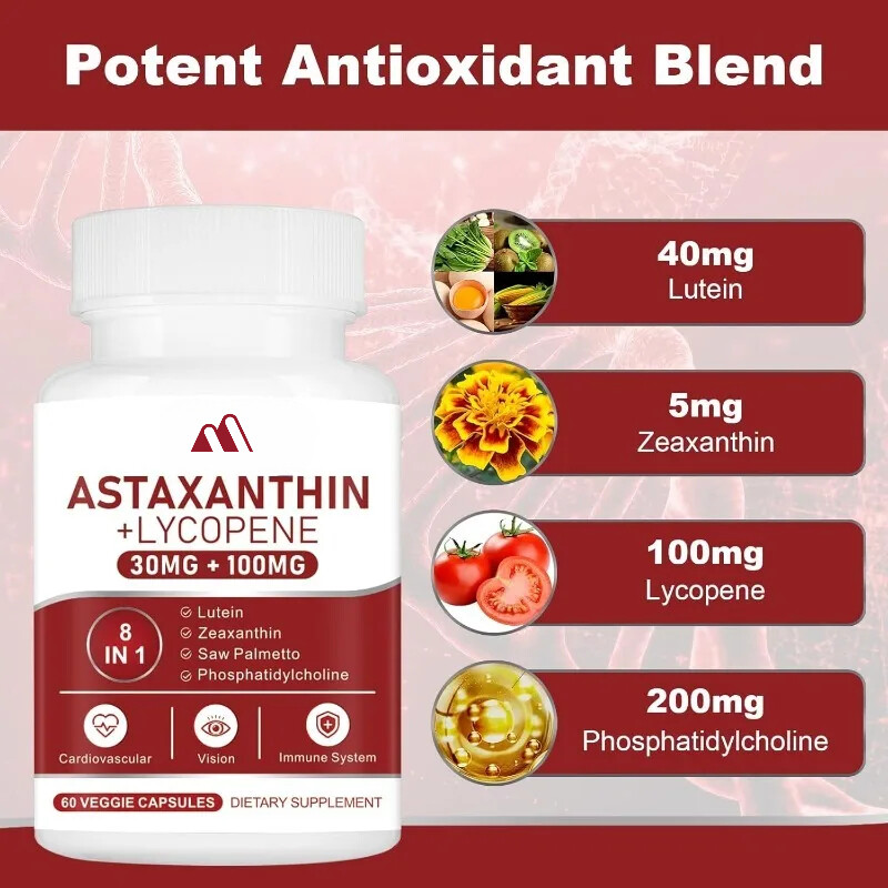 Astaxanthin and Lycopene Capsule 60 Capsules