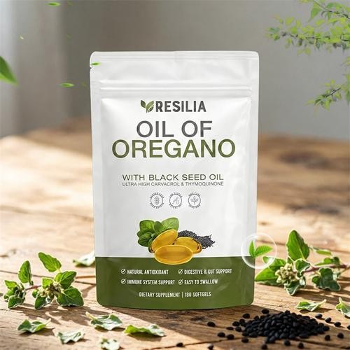 Resilia Oil Of Oregano 6000mg With Black Seed Oil Softgels – 60 Capsules