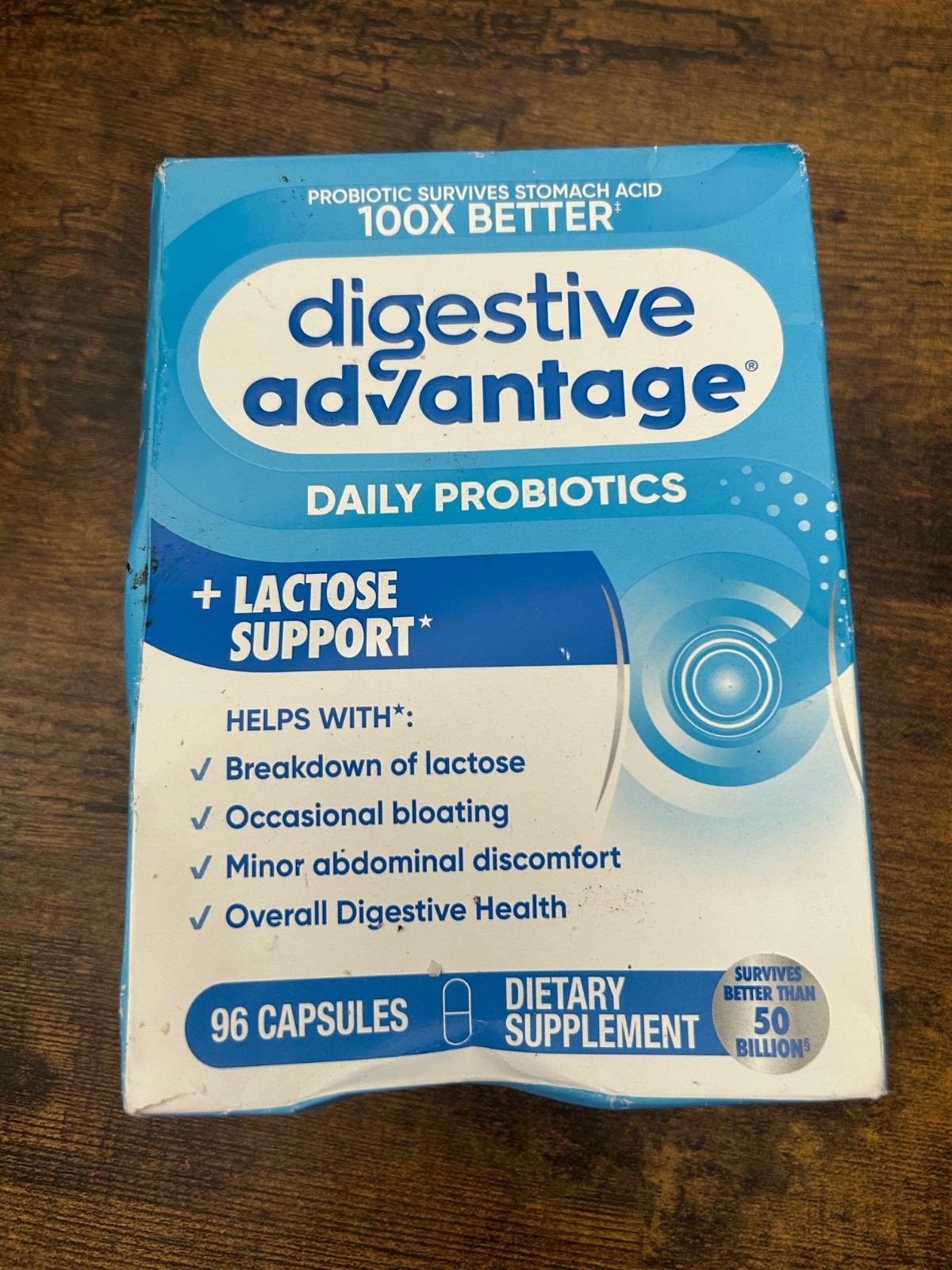Digestive Advantage Daily Probiotics Lactose Support 96 Ct Probiotic Pills 11/26