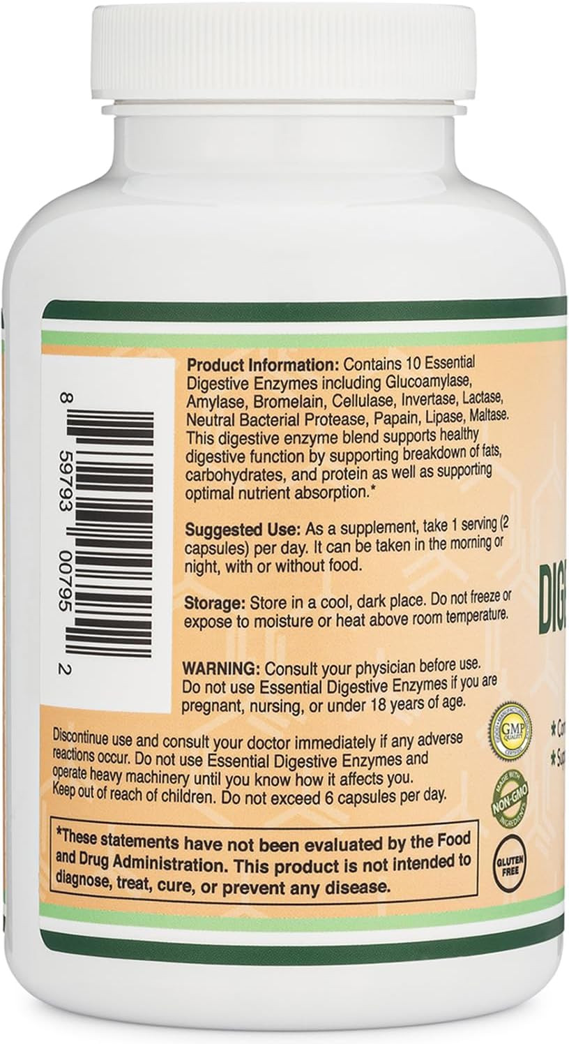 Double Wood Digestive Enzymes 800mg Blend 10 Essential Enzymes