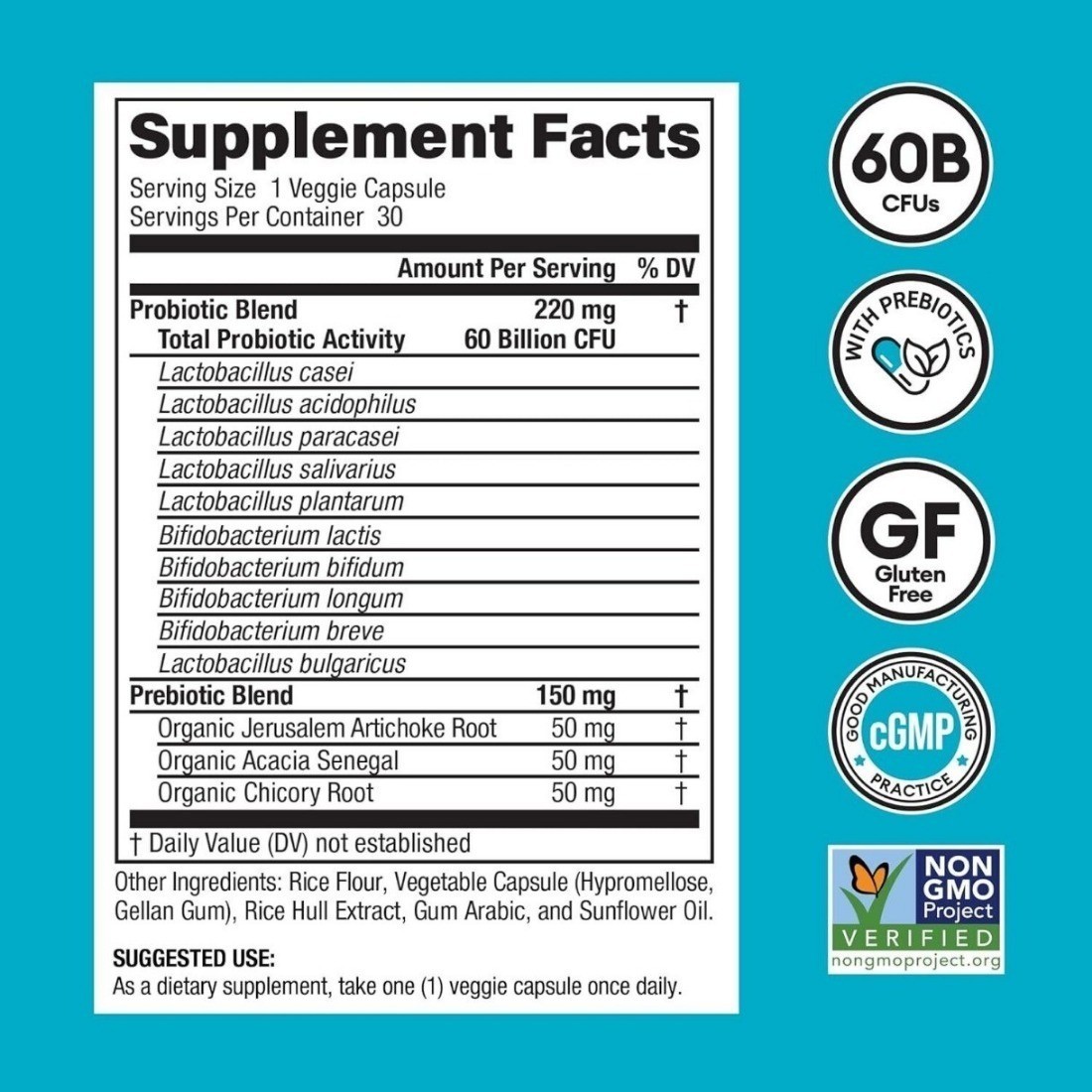 Physician’s Choice Probiotics 60 Billion CFU10 Strains + Organic Prebiotics NEW