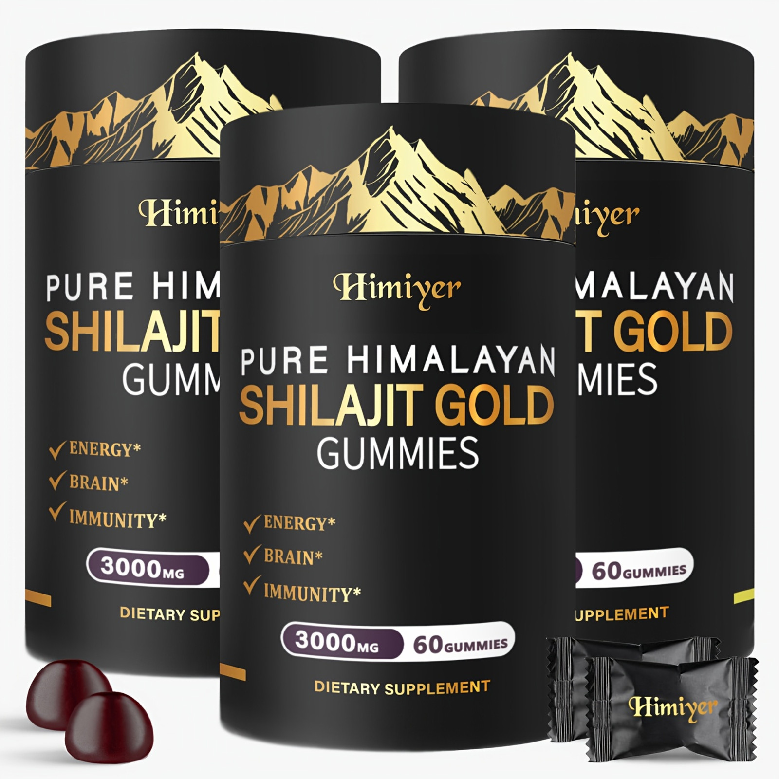 Pure Shilajit Gold gummies- 3000mg Ginger Ginseng Ashwagandha Multi Mineral