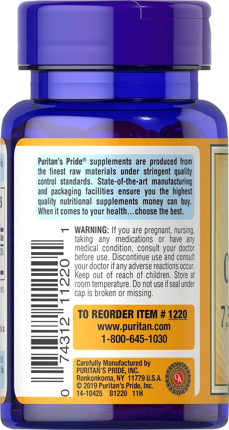 Puritan’s Pride Beta Carotene Provitamin A 7,500mcg 100 Count (Pack of 1)