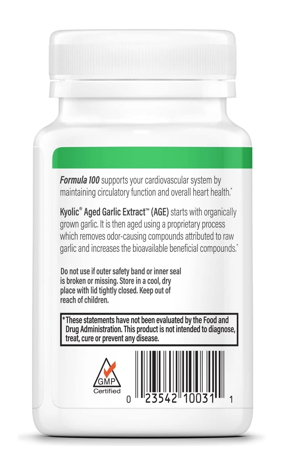 Kyolic Aged Garlic Extract Formula 100, Cardiovascular Health*, 100, Tablets.