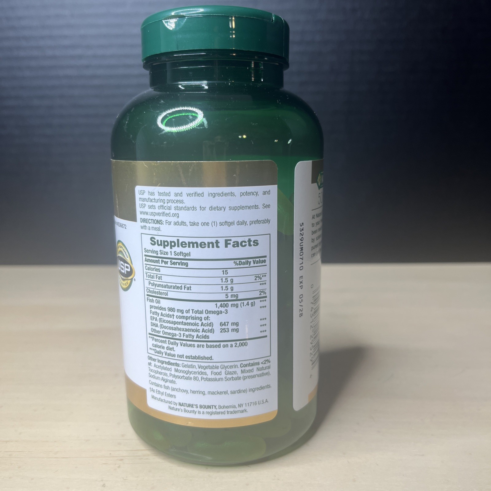 Nature’s Bounty Fish Oil 1400 mg w/ 980 mg of Omega-3 130 Coated Softgels EX5/28