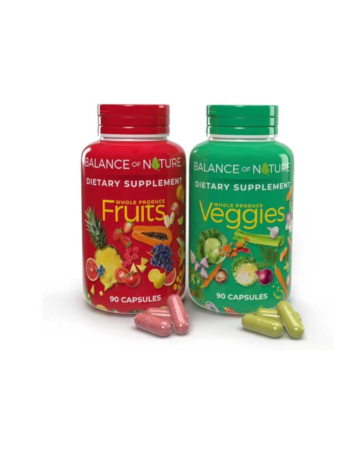 2-Pack Ntures Fruits & Veggies Balance Na Dietary supplement(90 Capsules Each)
