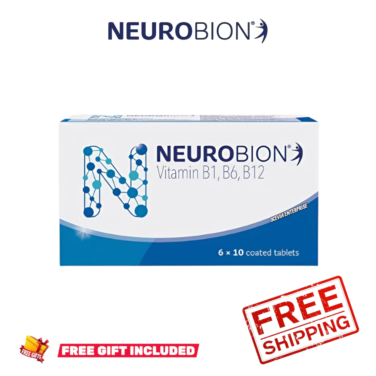 Neurobion Vitamin B1 B6 B12 Supplement 60 Tablets B-Complex Daily Nutrition Pack