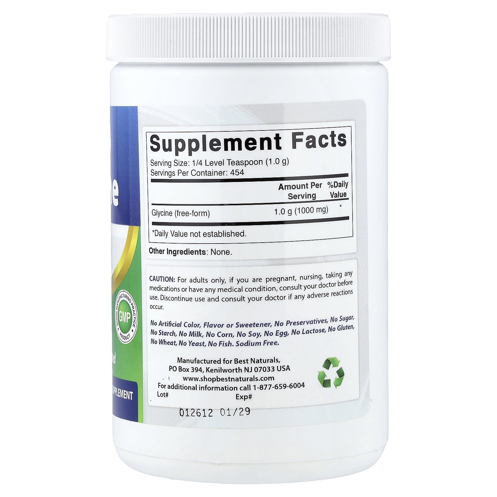 Glycine Powder, 1 lb (454 g)