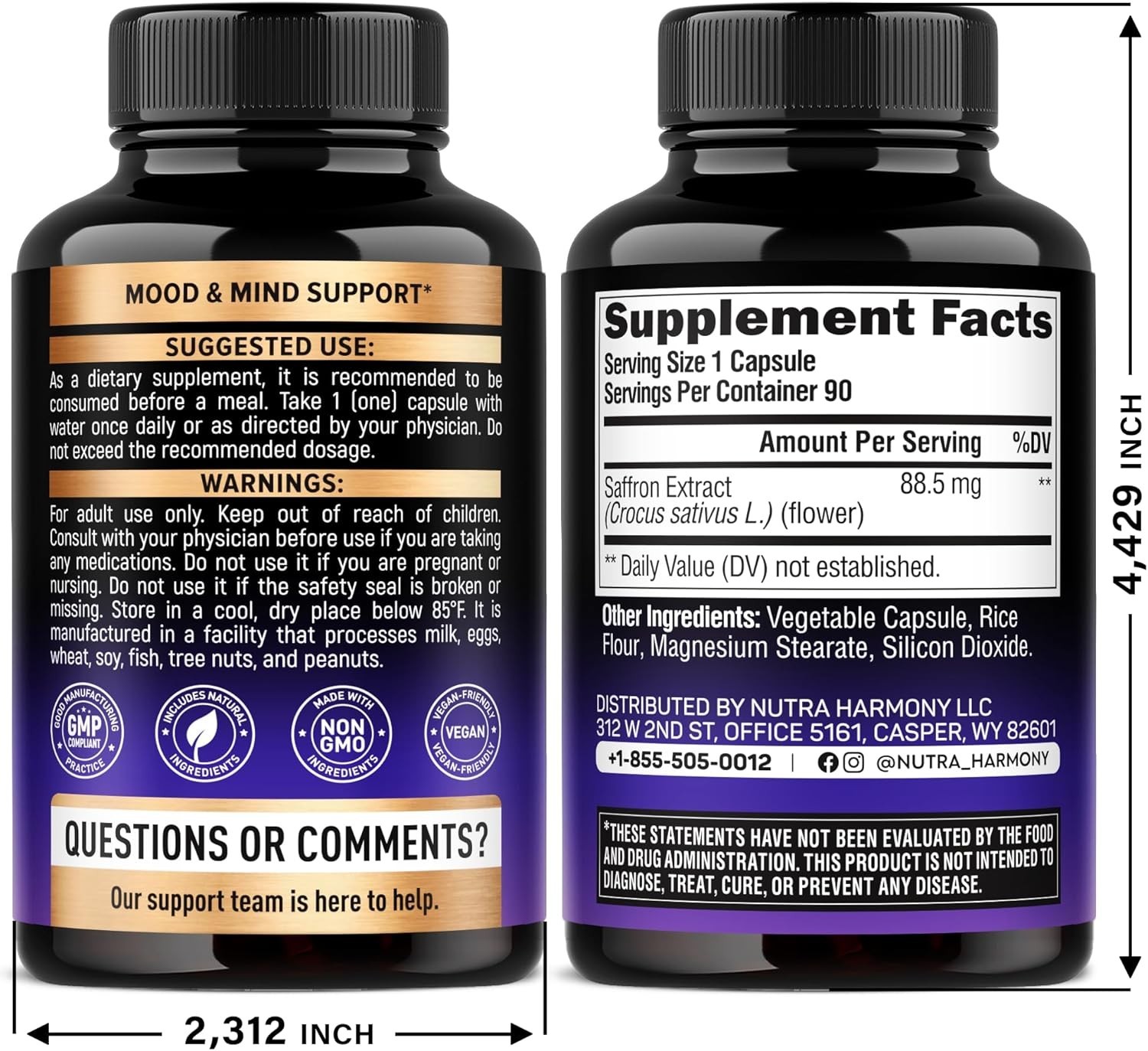 Korella Saffron Extract [88.5Mg] for Stress, Mood & Focus – Natural