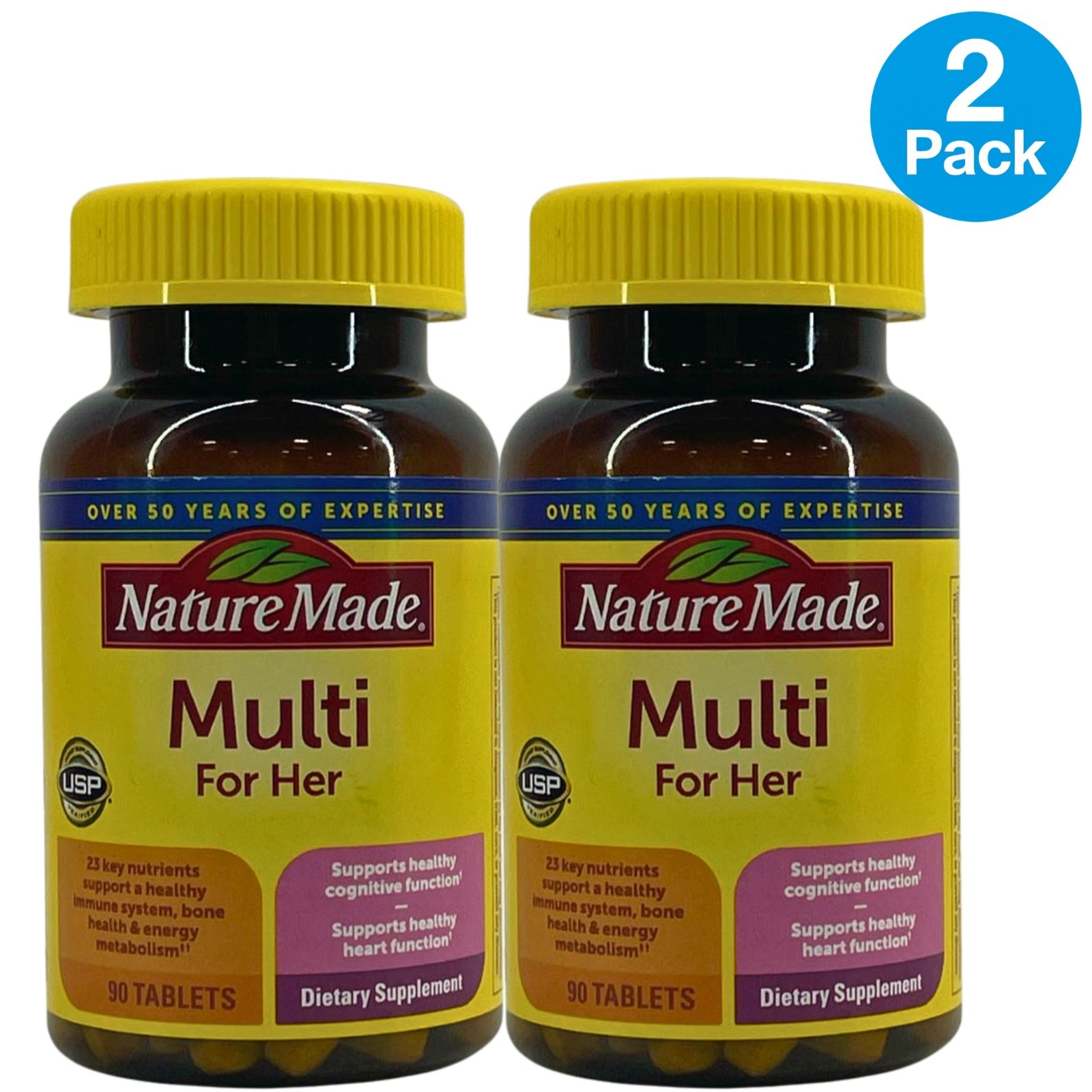 Nature Made Multi For Her 23 Key Nutrients 90 Tablets 2 Pack New Exp 07/2027