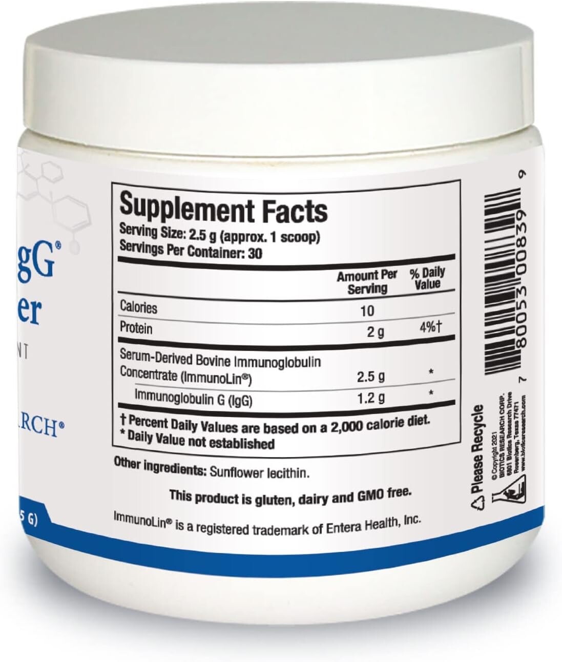 Biotics Research – Immuno-gG SBI Powder (2.6oz)