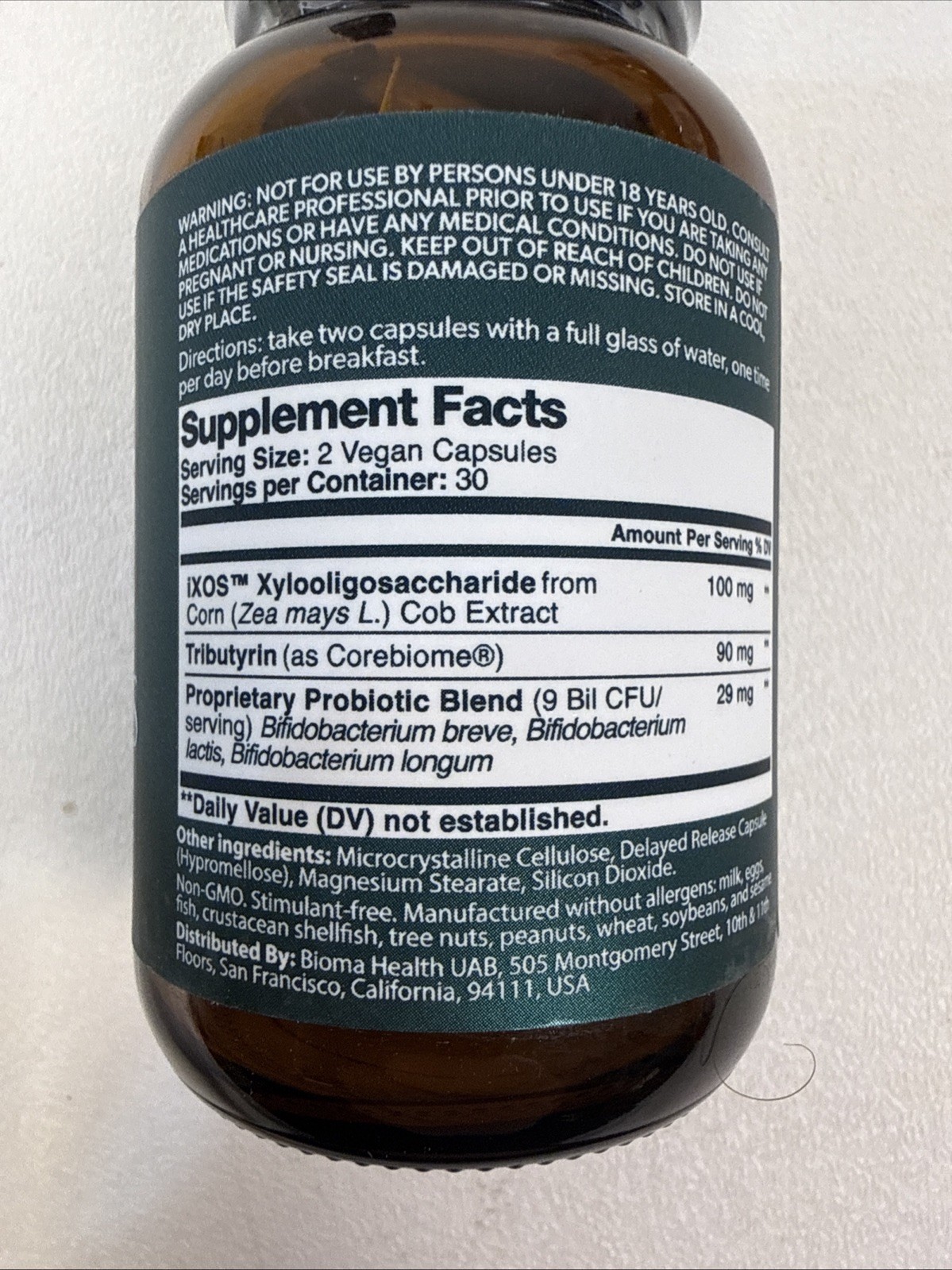 Bioma Probiotics Dietary Supplement for Digestive & Gut Health 120 Caps 08/27