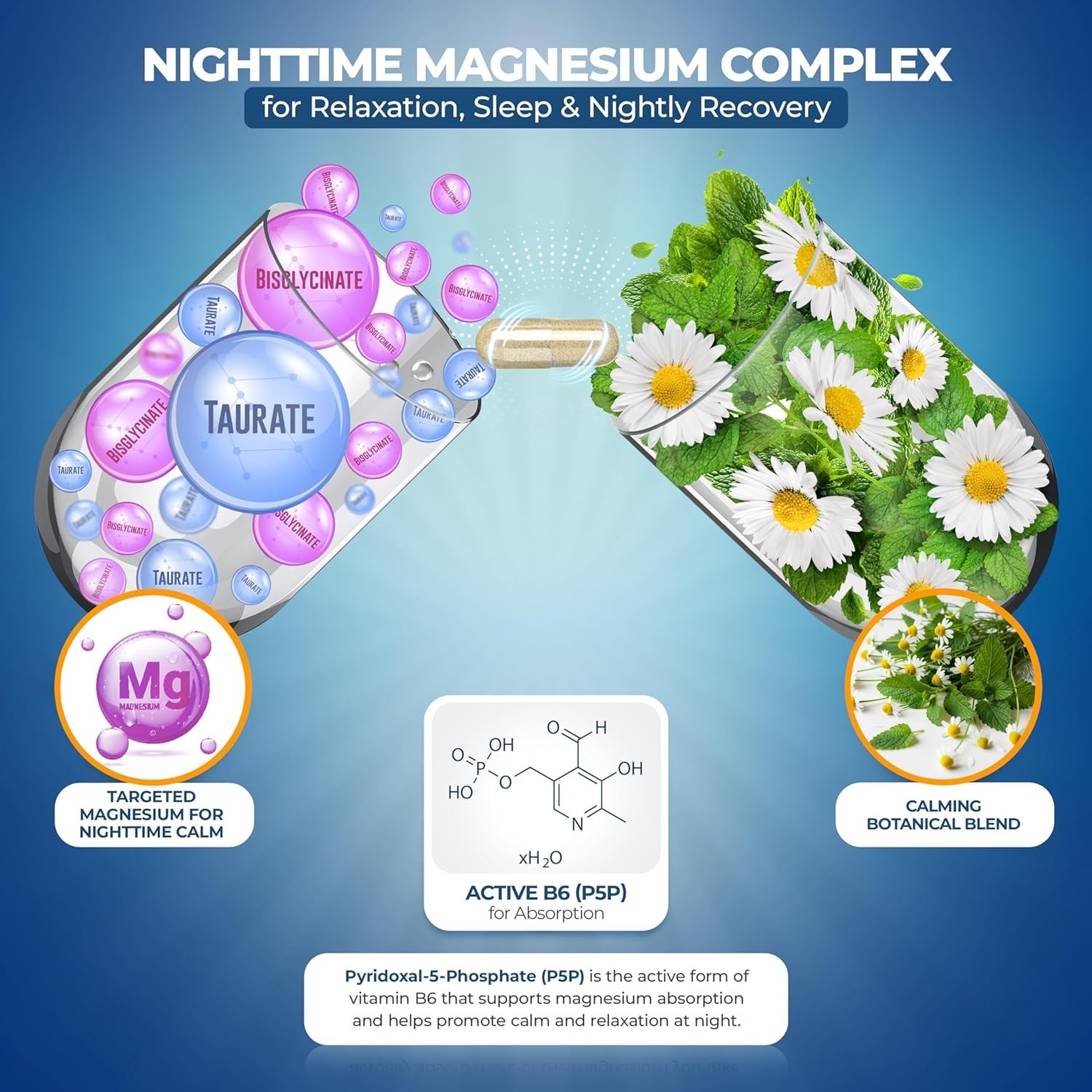 TWO PACK MoxyVites MagniRest PM Magnesium Complex for Women & Men – calming