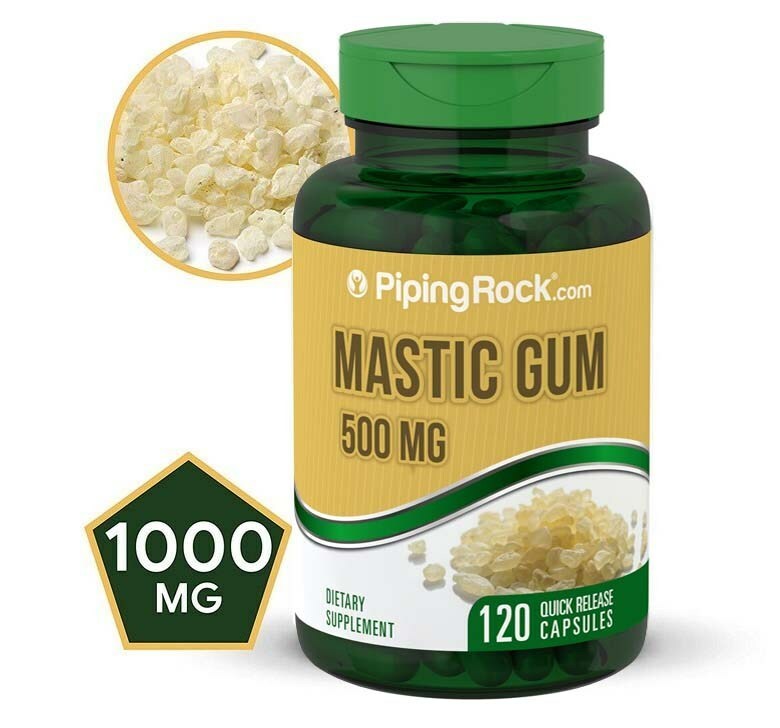 PipingRock Mastic Gum 1000mg 120 Capsules | Non-GMO & Gluten Free