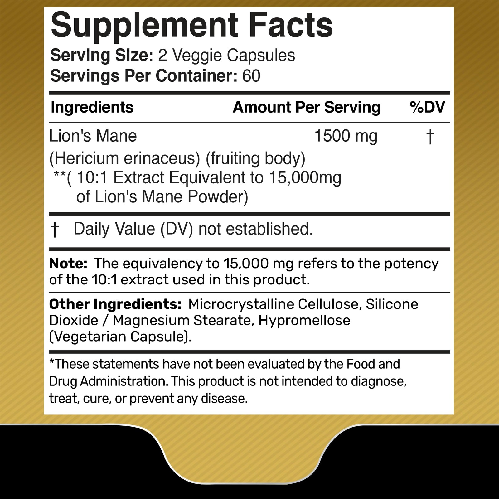 Organic Lions Mane Capsules – 120 Count for Memory, Focus, and Brain Health