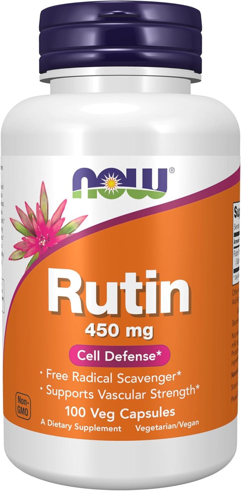 NOW Foods Supplements, Rutin (Sophora japonica) 450 mg Cell Defense 100 VegCaps