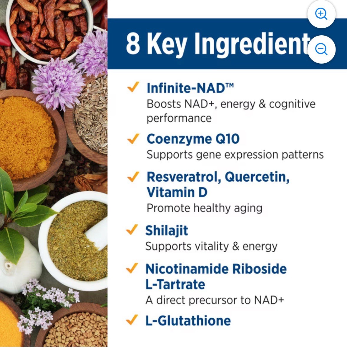 NAD+ Anti-Aging Supplement with Infinite-NAD Resveratrol, Quercetin & CoQ10