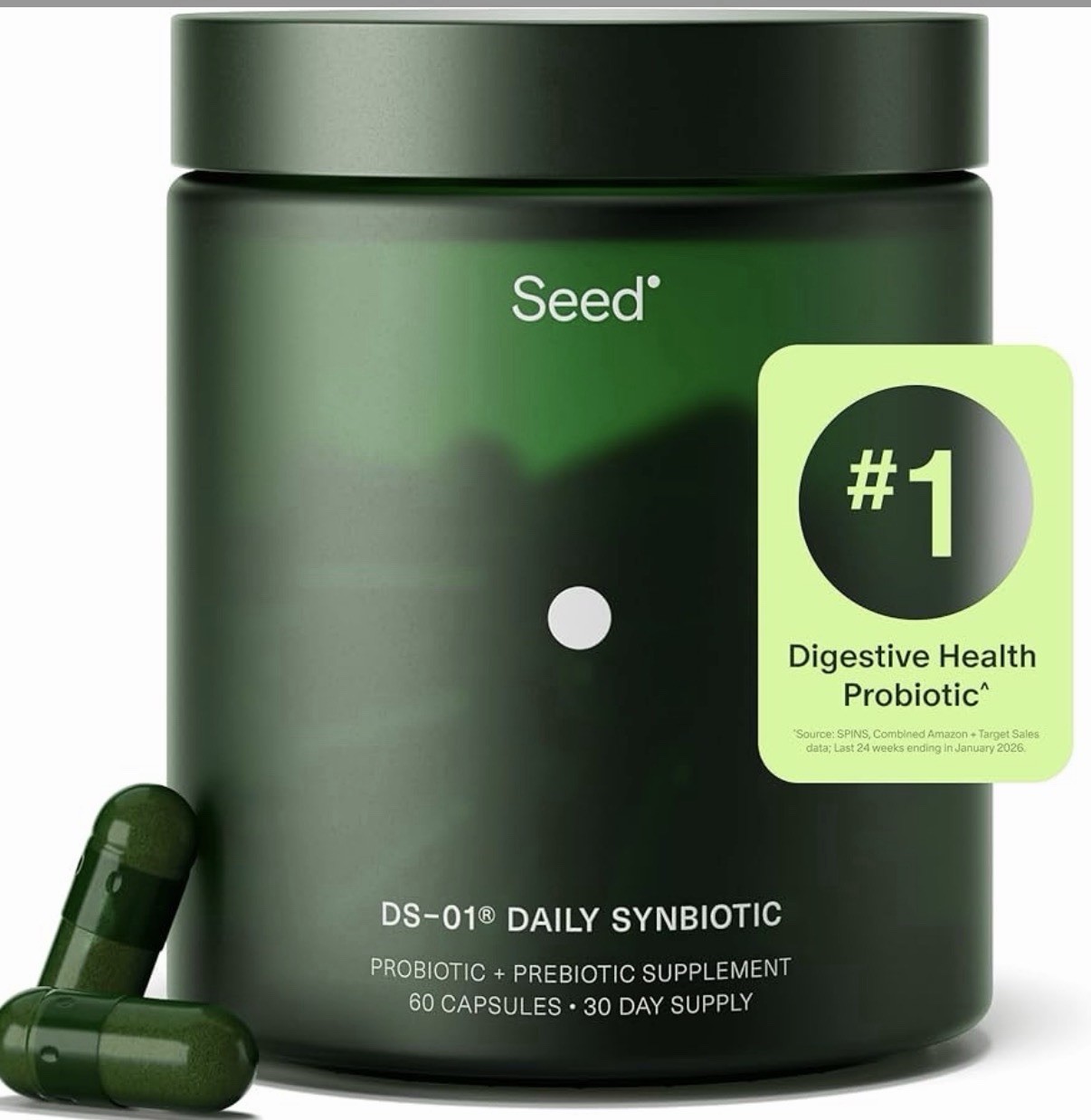Lot Of 2 – SEED DS-01 DAILY SYNBIOTIC PROBIOTIC 60 capsules SEALED