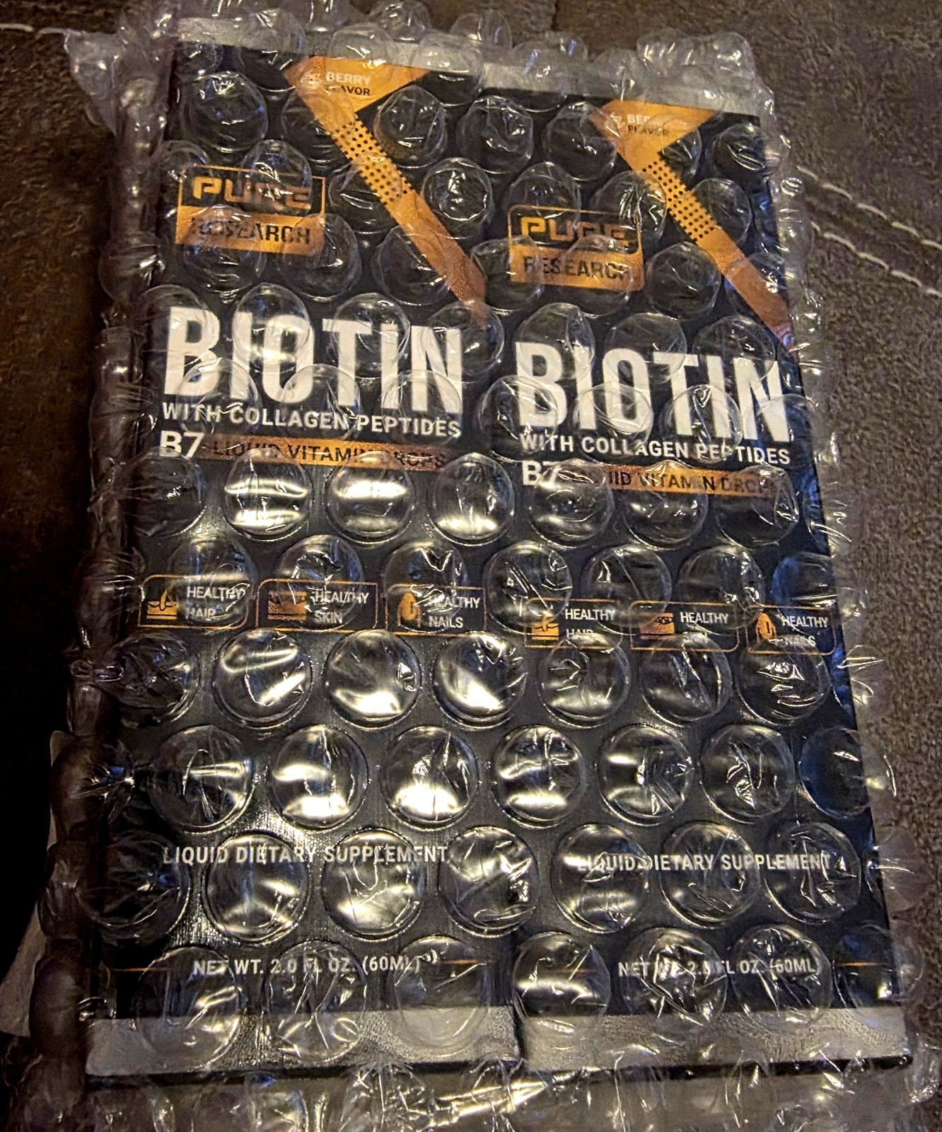 2x Liquid Biotin & Collagen Hair Growth Drops 50,000mcg BRAND NEW! BB-04/2028