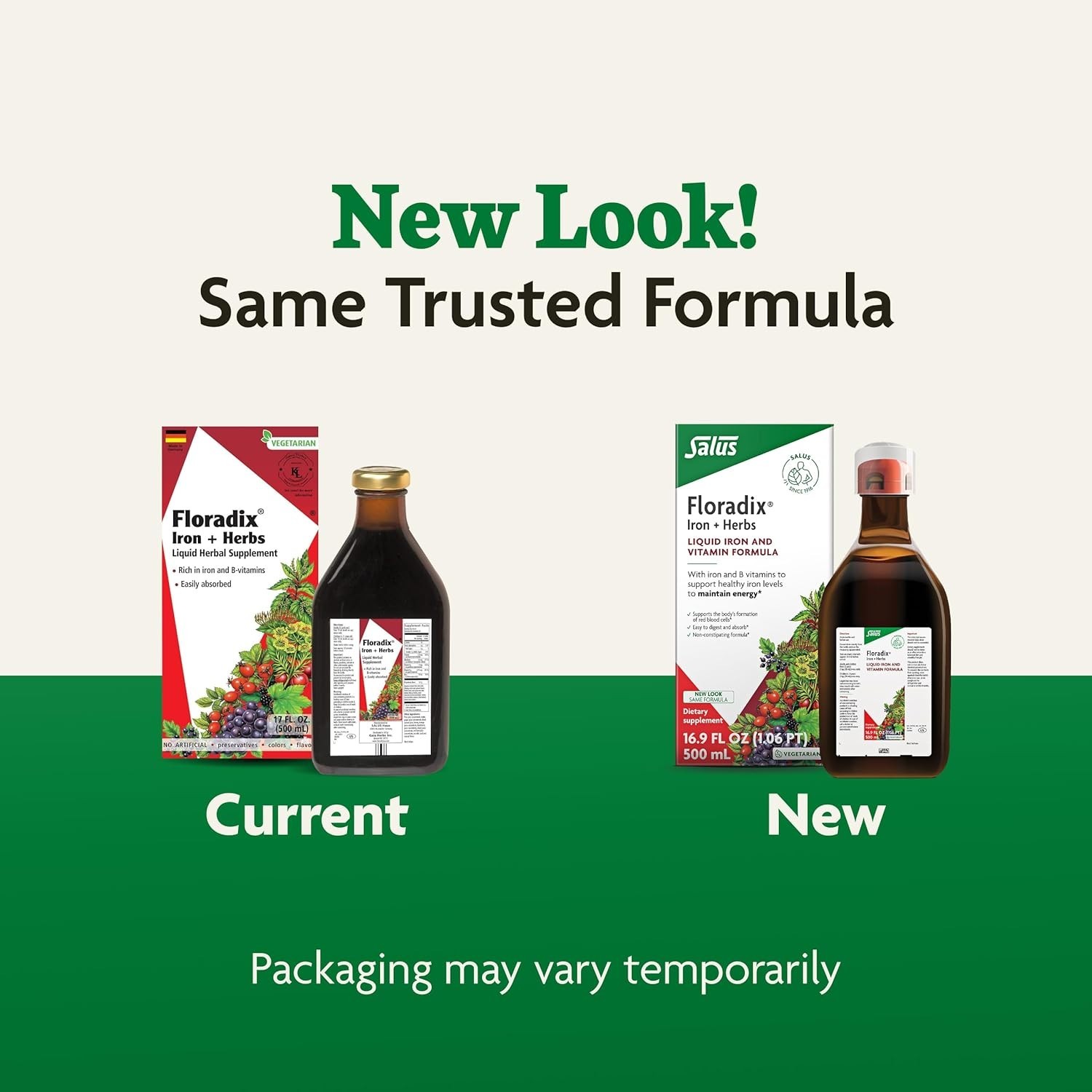 Floradix Iron & Herbs – Liquid Herbal Iron Supplement (16.9 fl oz / 500 ml)