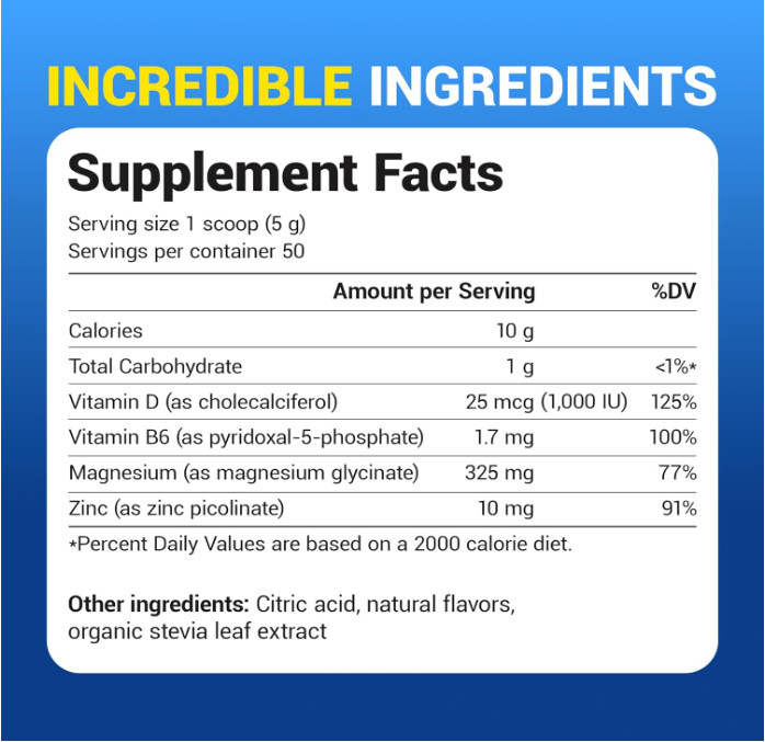 Dr. Berg Magnesium Glycinate Powder, Raspberry Lemon, 50 Servings