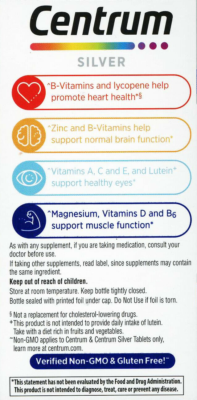 Centrum Silver Men 50+ Multivitamin/Multimineral, 100 Tablets