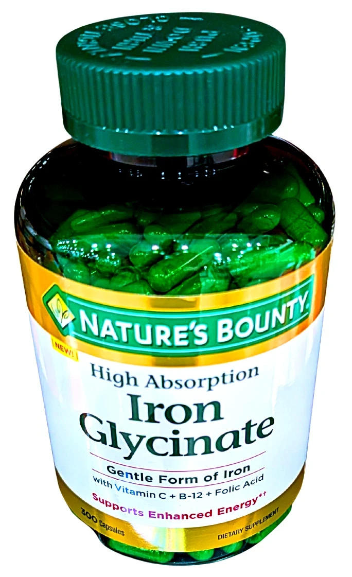 Nature’s Bounty Iron Glycinate 300 Count EXP 04/2028