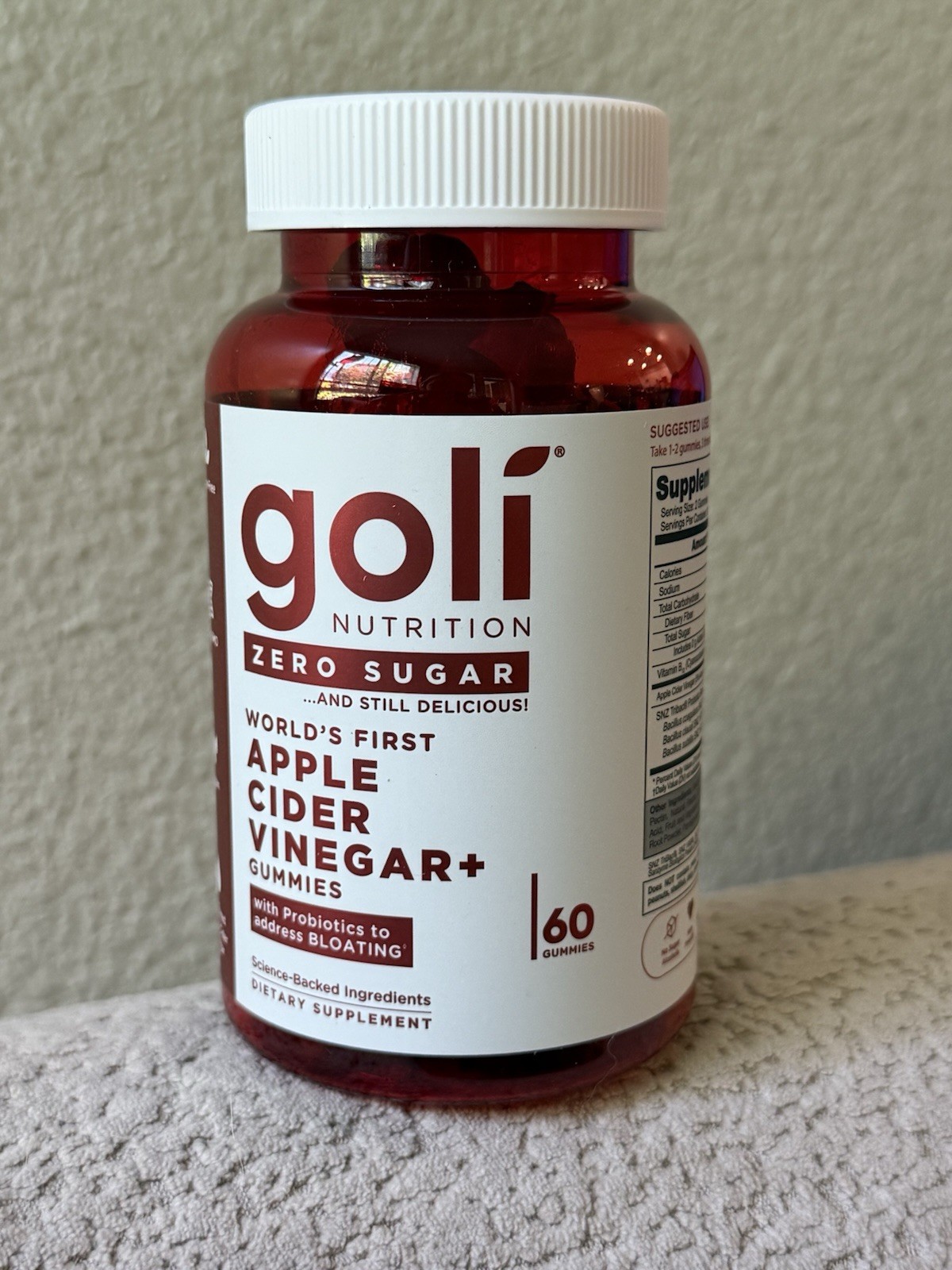 Goli Zero Sugar Apple Cider Vinegar Gummies -ACV with Vitamin B12 and Probiotics