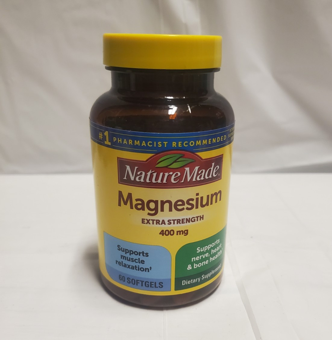 Nature Made Magnesium 400 mg Extra Strength Softgels 60 Count Nerve & Bone