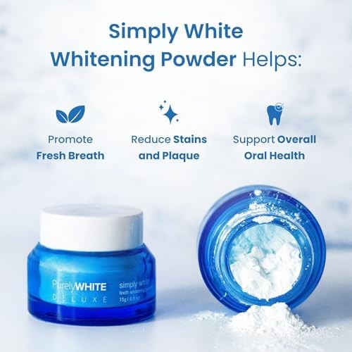 PurelyWHITE DELUXE, Whitening Powder – Removes Stains, No Sensitivity – Enamel-S