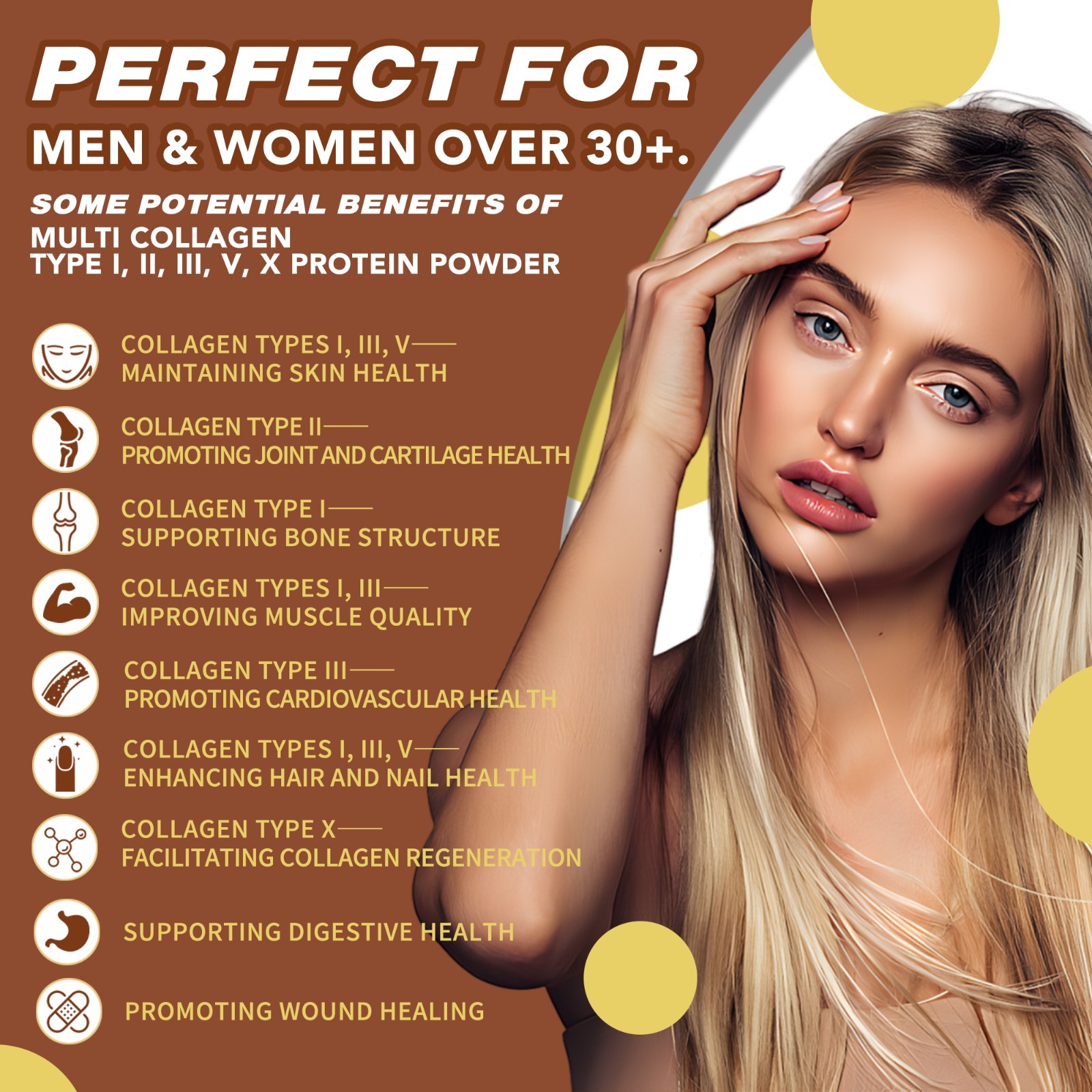 Chocolate Multi Collagen Protein Powder16oz Hydrolyzed PeptidesType I,II,III,V,X