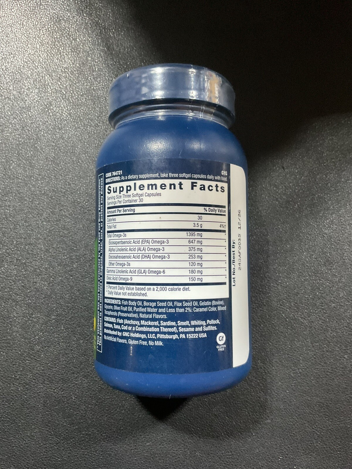 2 Pk GNC Triple Strength Omega Complex Fish Oil, 1725mg Omega 3 6 9 12/26