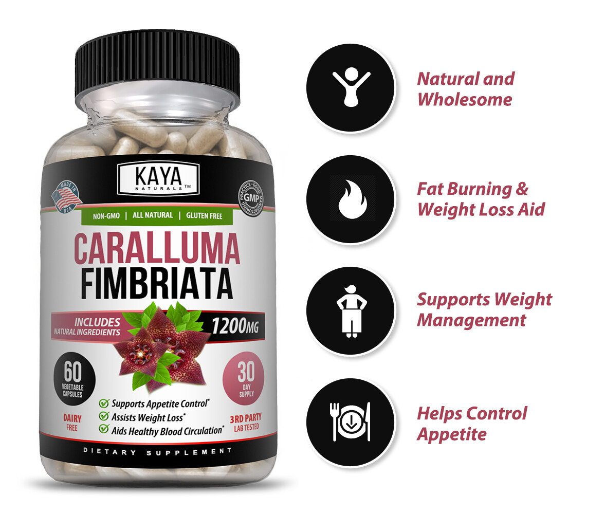 Caralluma Fimbriata 60ct.- 1200mg High Potency, Weight Loss, Appetite Control