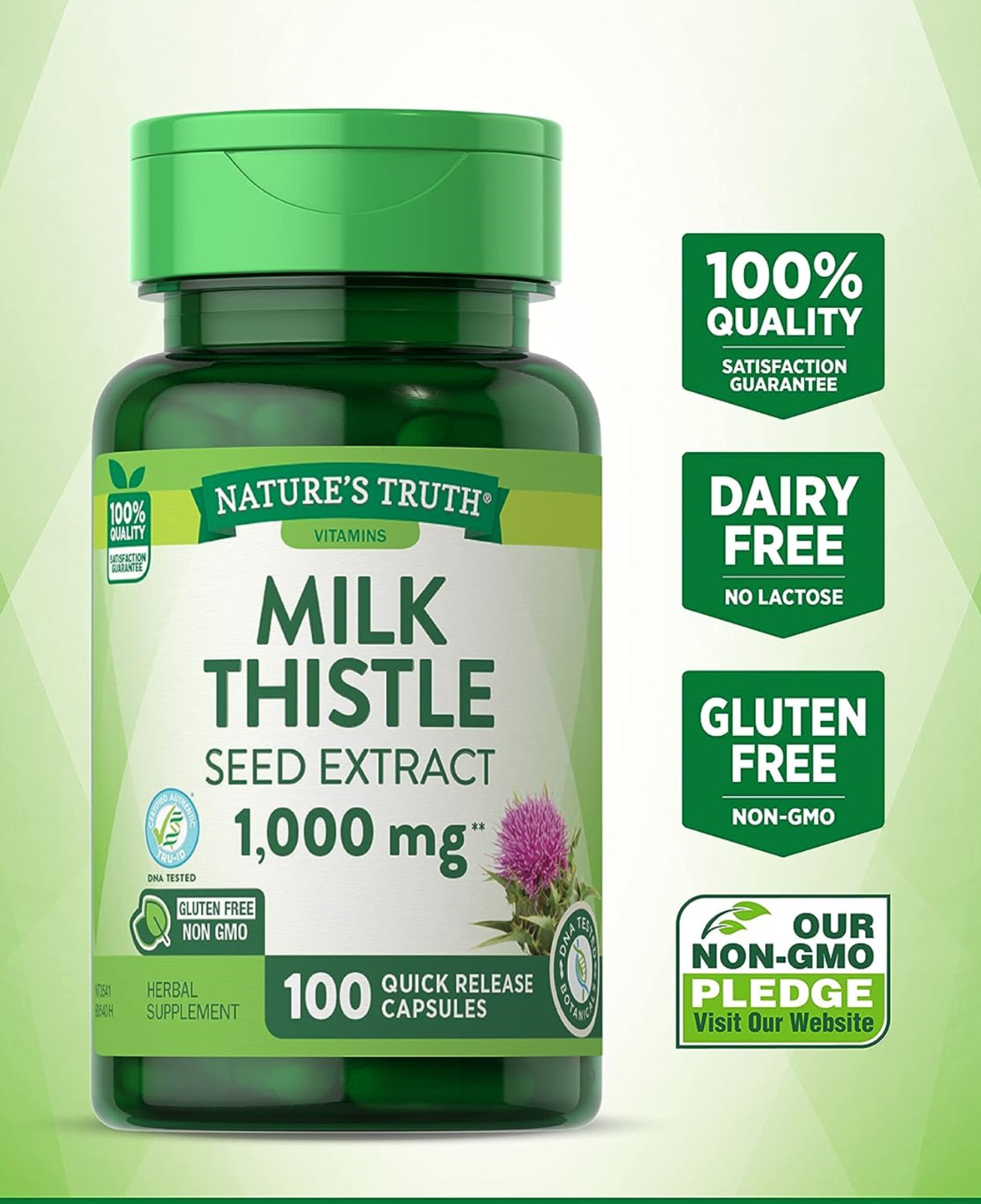 2 Pack MILK THISTLE (Silybum) Extract 1000mg High Potency 200 Caps Liver Detox