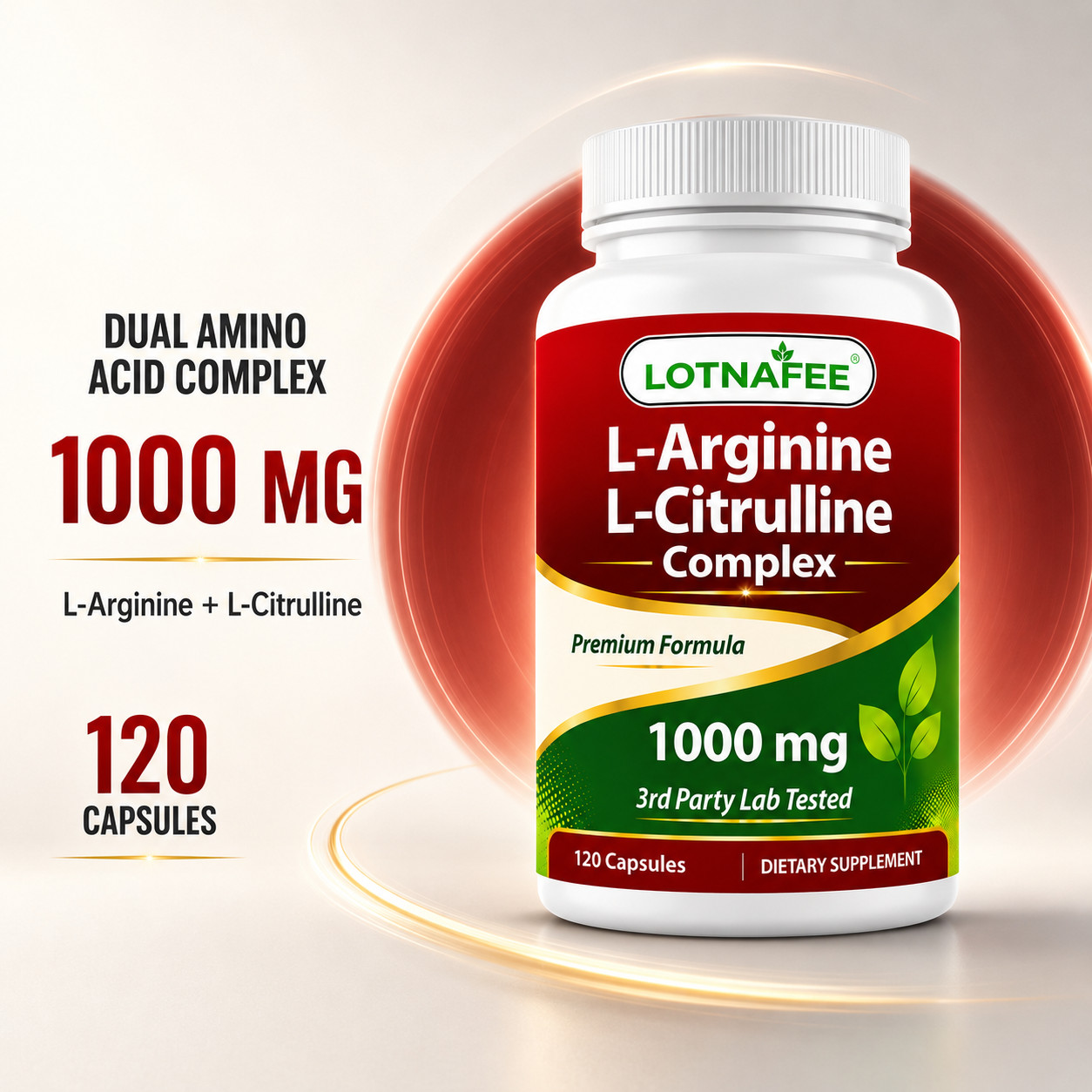 Best Natural L-Arginine 1000 mg, 120 Tablets