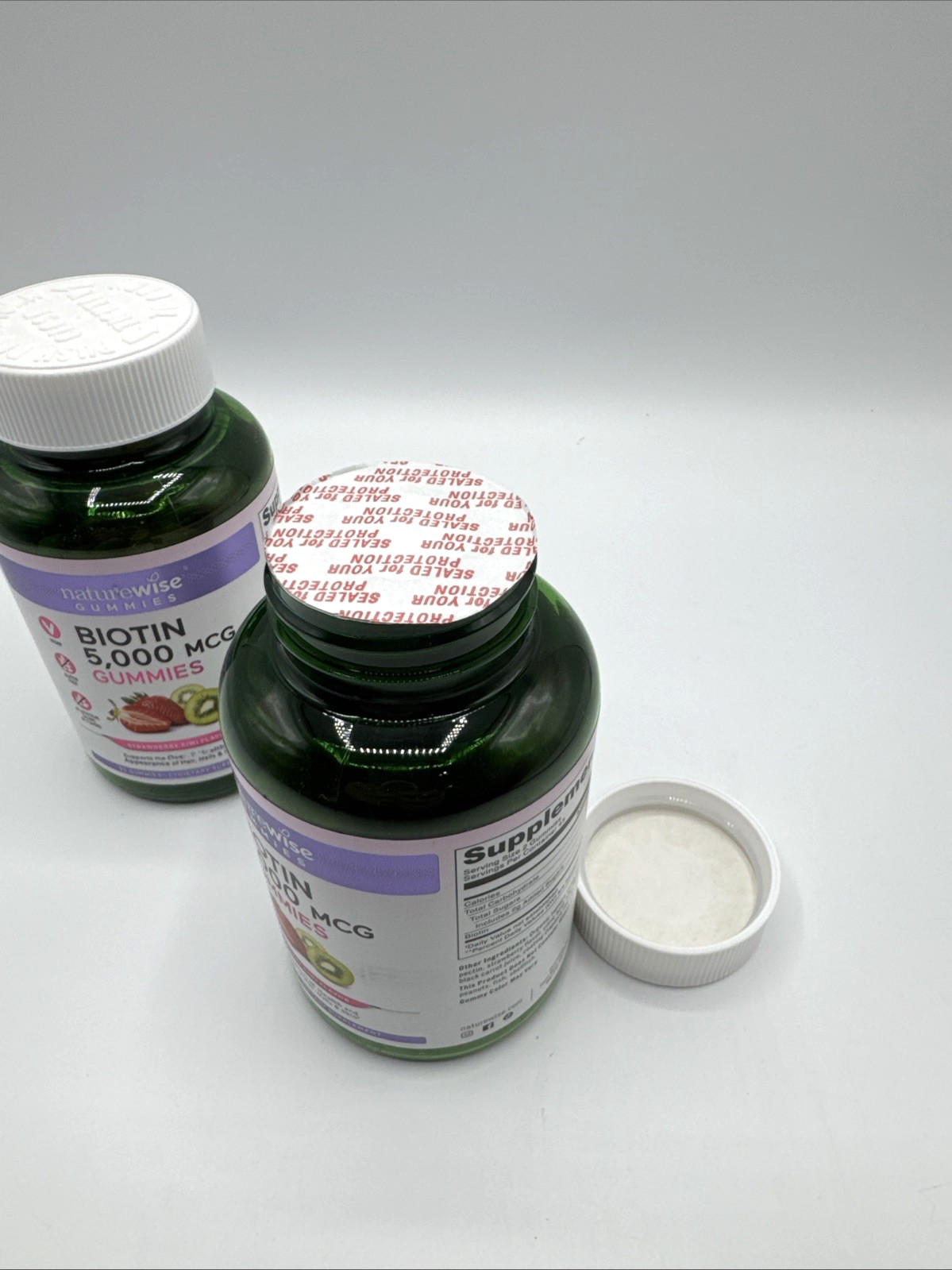2 Pack NatureWise Biotin 90 Gummies 180 Total (5000Mcg) Strawberry Kiwi