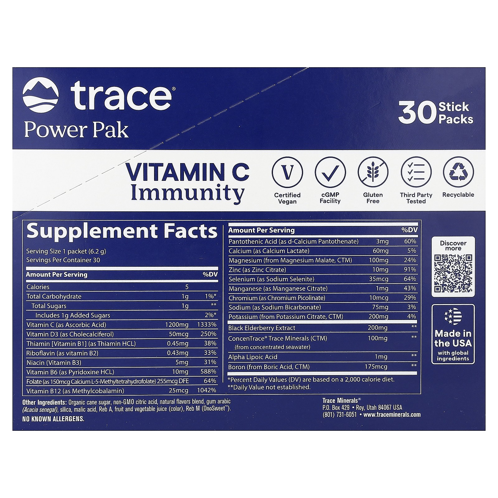 Power Pak, Vitamin C Immunity, Tropical Watermelon, 30 Stick Packs, 0.22 oz (6.2