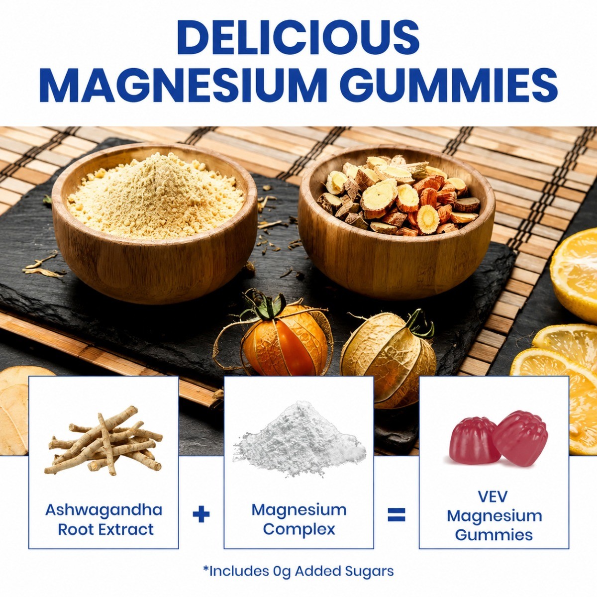 14-in-1 Magnesium Blend Gummies Daily Stress Calm Sleep Health Supplement